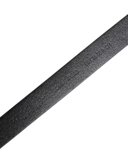 Black Calf Leather Gold Metal Buckle Belt - Image 5
