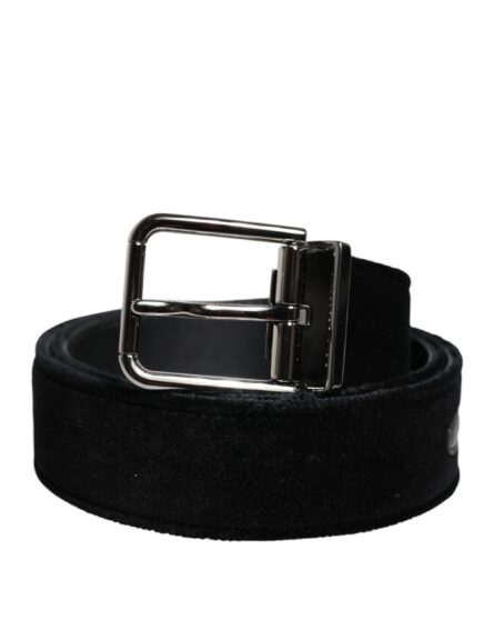 Black Cotton Silver Tone Metal Buckle Belt - Image 8