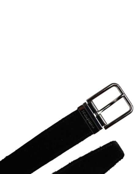 Black Cotton Silver Tone Metal Buckle Belt - Image 12