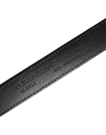 Green Leather Silver Tone Metal Buckle Belt - Image 5