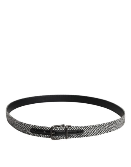 Black White Silver Tone Metal Buckle Belt - Image 9