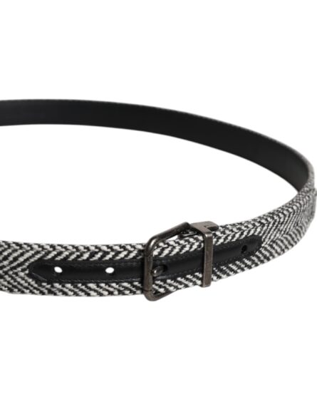 Black White Silver Tone Metal Buckle Belt - Image 10
