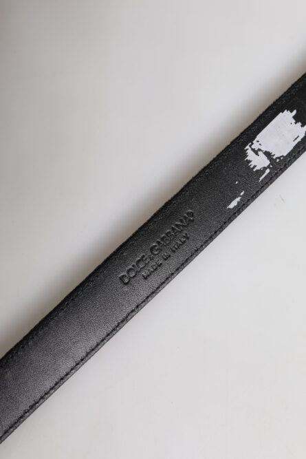 Black Leather Metal Buckle Classic Belt - Image 4