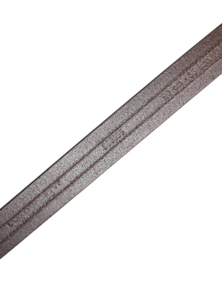 Burgundy Leather Metal Logo Buckle Belt - Image 11