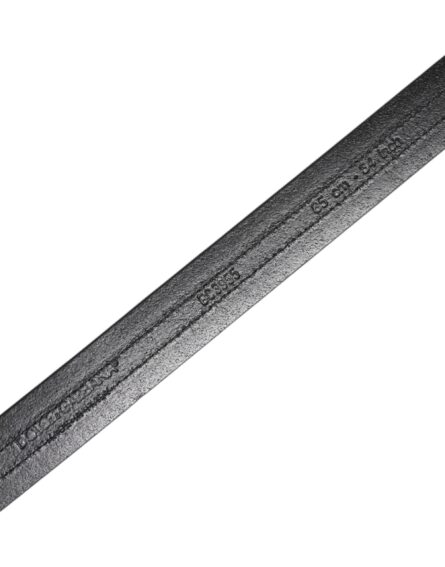 Black Burgundy Calfskin Metal Logo Buckle Belt - Image 5