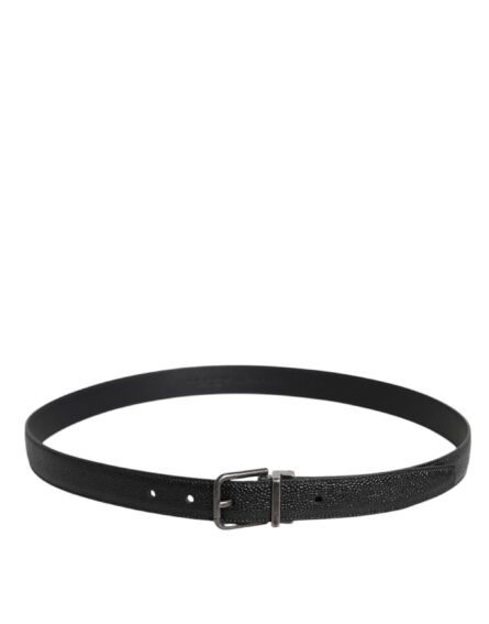 Black Calf Leather Classic Metal Buckle Belt - Image 9