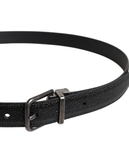 Black Calf Leather Classic Metal Buckle Belt - Image 10