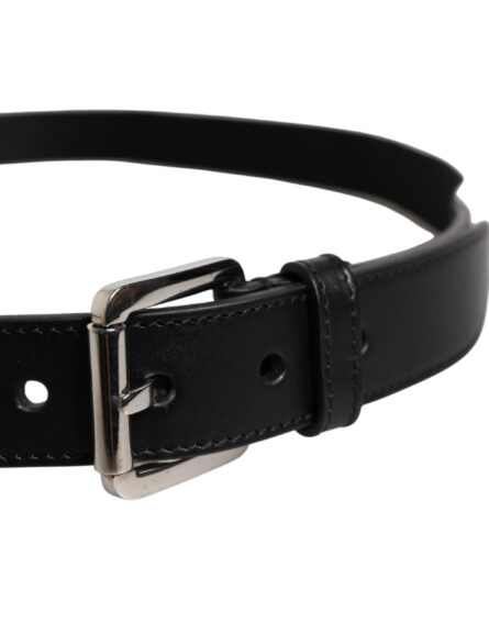 Black White Printed Metal Logo Buckle Belt - Image 4