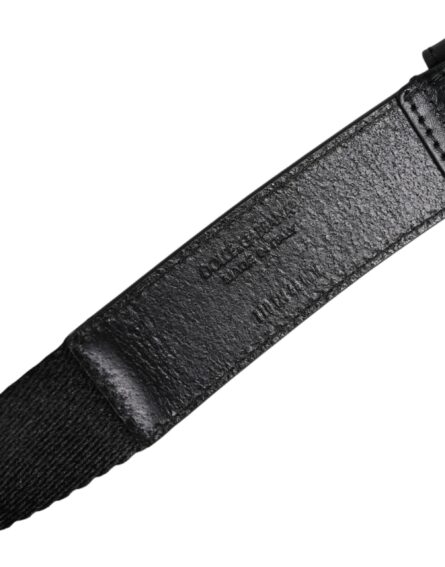 Black White Printed Metal Logo Buckle Belt - Image 5
