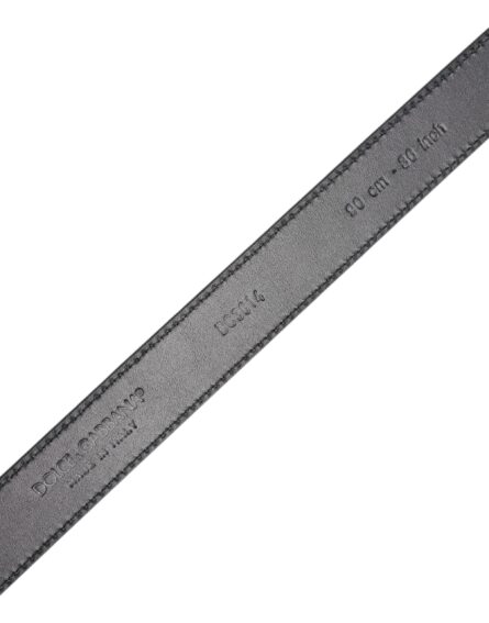 Black Calf Leather Classic Metal Buckle Belt - Image 5