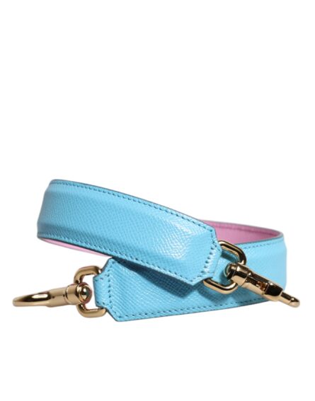 Pink Blue Leather Handle Bag Shoulder Strap - Image 6