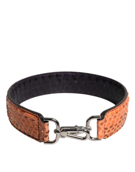 Black Beige Exotic Leather Bag Shoulder Strap - Image 7