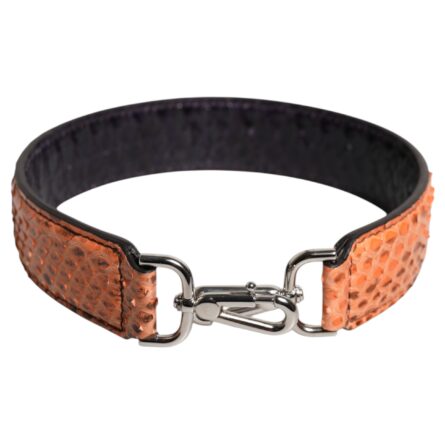 Black Beige Exotic Leather Bag Shoulder Strap - Image 3