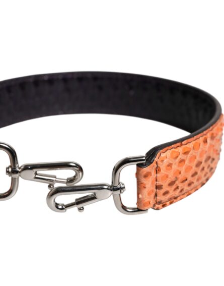 Black Beige Exotic Leather Bag Shoulder Strap - Image 4
