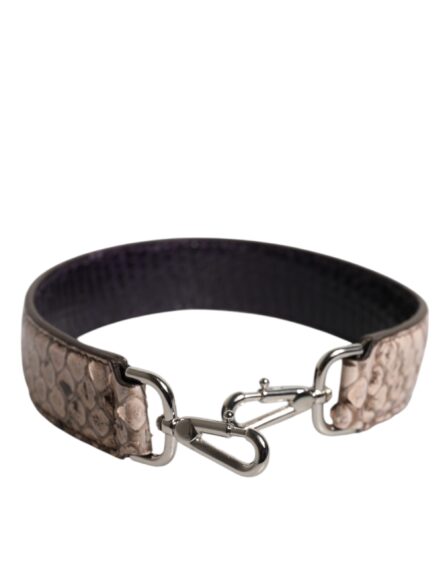Black Cream Exotic Leather Bag Shoulder Strap - Image 6