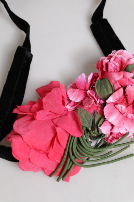 Multicolor Floral Applique Detail Tie Belt - Image 9