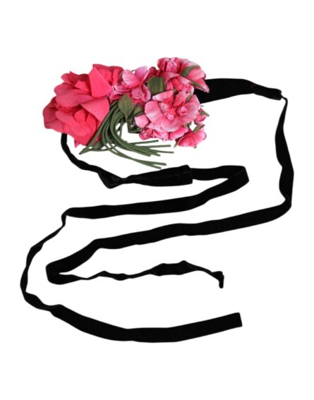 Multicolor Floral Applique Detail Tie Belt - Image 5