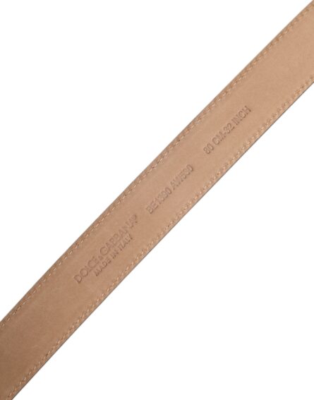 Black Leather Logo Metal Waist Buckle Belt - Image 11
