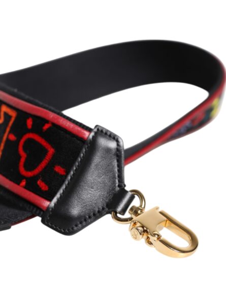 Black Cotton Printed Bag Shoulder Strap - Image 9