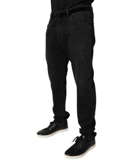 Black Cotton Skinny Men Denim Jeans - Image 3
