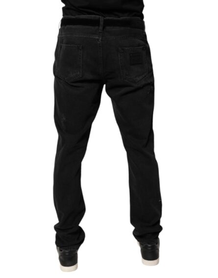 Black Cotton Skinny Men Denim Jeans - Image 4