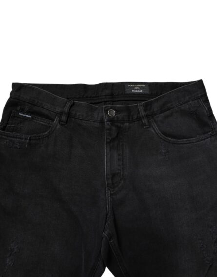 Black Cotton Skinny Men Denim Jeans - Image 5