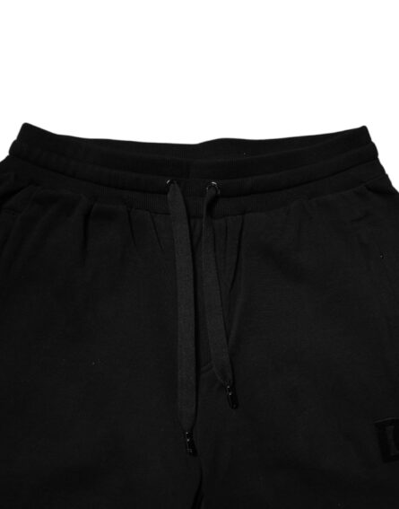 Black Cotton Mid Waist Jogger Sweatpants Pants - Image 11