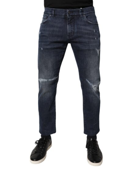 Blue Cotton Stretch Skinny Men Denim Jeans - Image 6