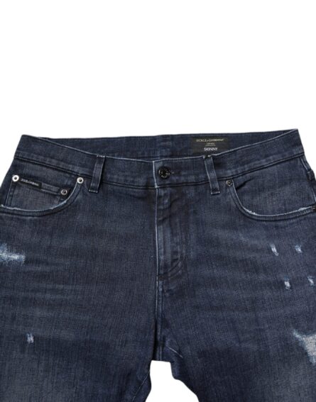 Blue Cotton Stretch Skinny Men Denim Jeans - Image 9