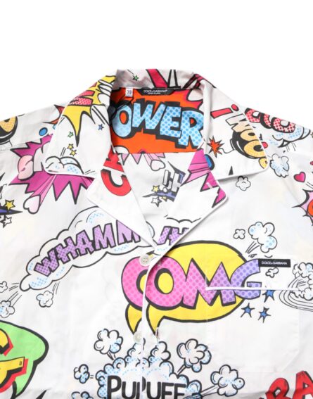 White Cartoon Print Cotton Men Pajama Set Sleepwear - Image 11