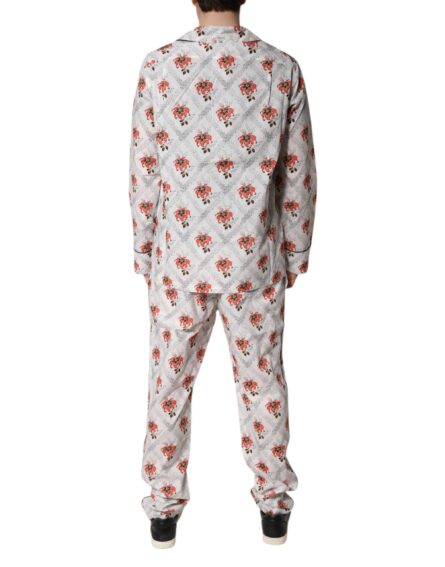 Multicolor Floral Print Cotton Pajama Set Sleepwear - Image 11