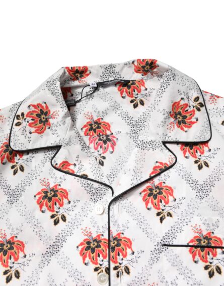 Multicolor Floral Print Cotton Pajama Set Sleepwear - Image 13