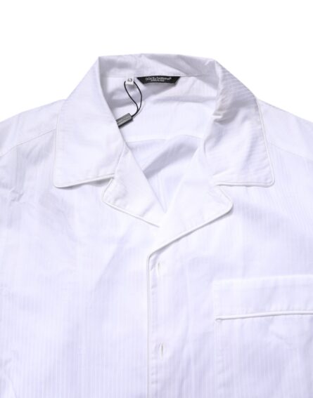 White Cotton Shirt Pants Pajama Set Sleepwear - Image 6