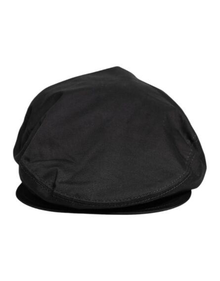 Black Cotton Newsboy Capello Cabbie Hat - Image 8