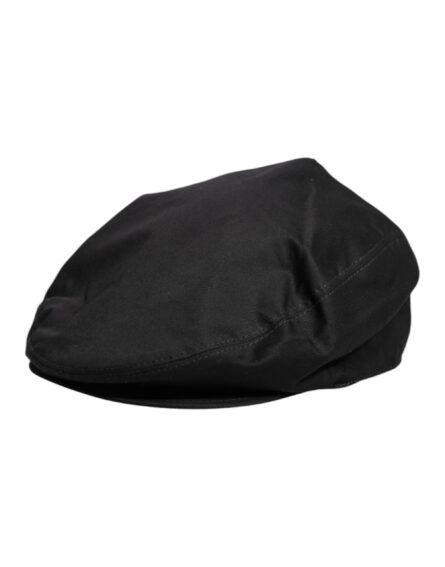 Black Cotton Newsboy Capello Cabbie Hat - Image 3