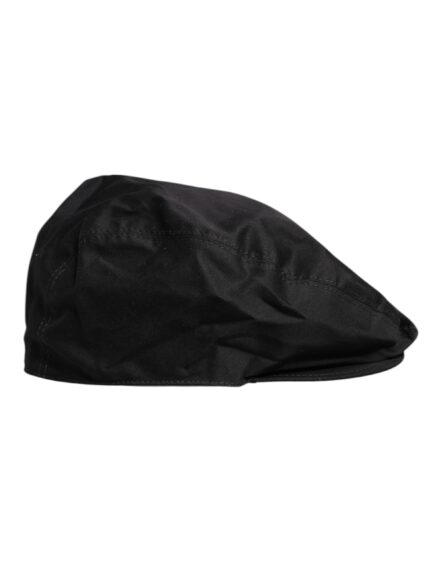 Black Cotton Newsboy Capello Cabbie Hat - Image 4