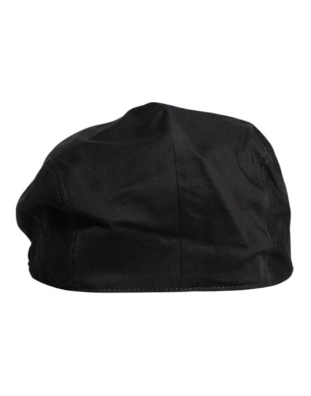 Black Cotton Newsboy Capello Cabbie Hat - Image 5