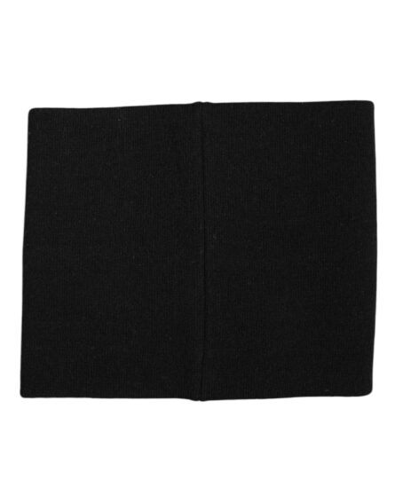 Black White Logo Print Knitted Neck Warmer Scarf - Image 3