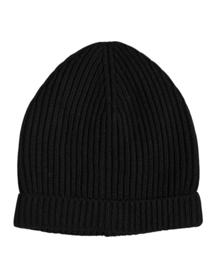 Black Cashmere Knitted Winter Beanie Hat - Image 2