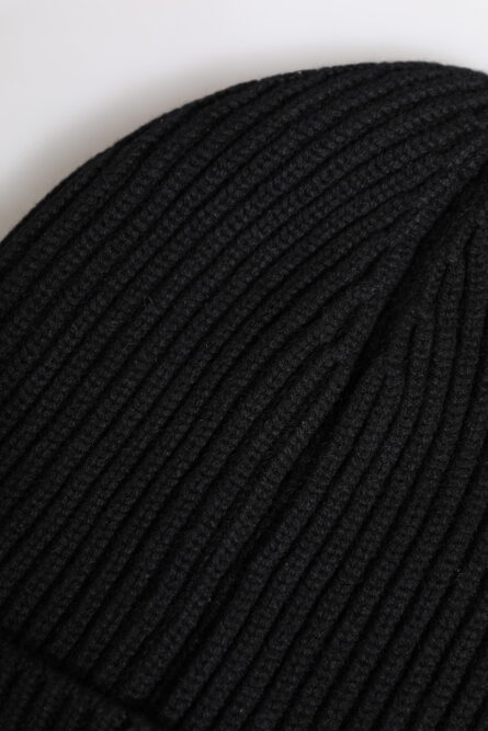 Black Cashmere Knitted Winter Beanie Hat - Image 4