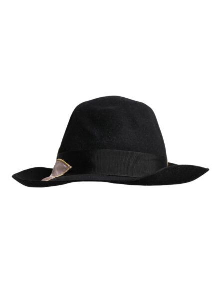 Black Logo Embroidered Women Wide Brim Hat - Image 4