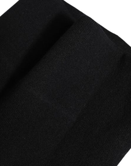 Black Cashmere Knitted Neck Warmer Foulard Scarf - Image 4