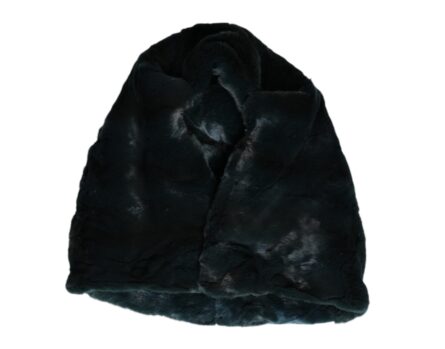 Black Weasel Fur Womens Beanie Hat - Image 4