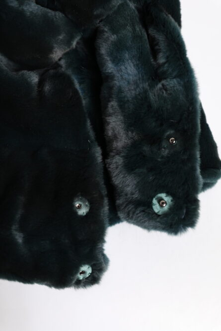 Black Weasel Fur Womens Beanie Hat - Image 6
