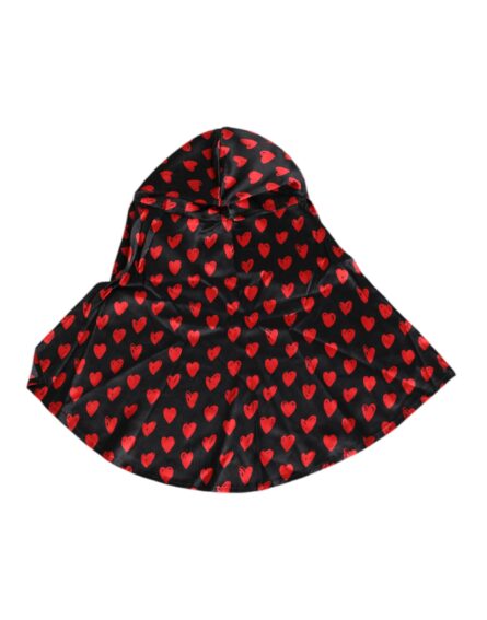Black Red Hearts Polyester Hat - Image 4