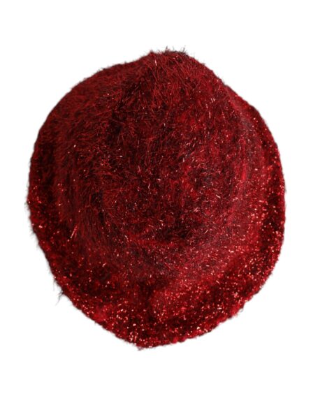 Red Viscose Tinsel Wide Brim Bucket Hat - Image 4