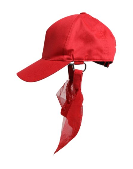 Red Cotton 6 Panels Women Baseball Cap - Image 3