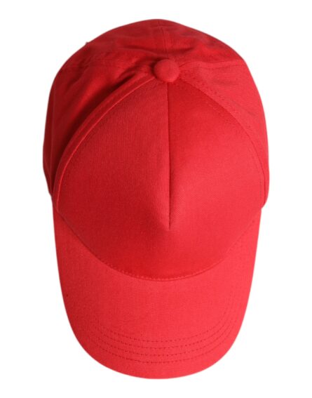 Red Cotton 6 Panels Women Baseball Cap - Image 4