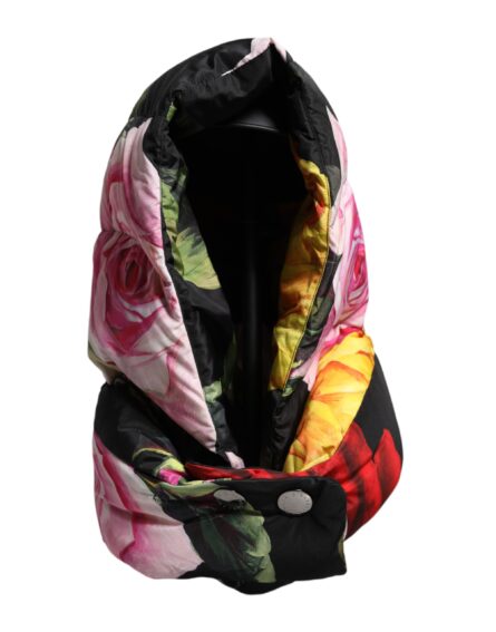 Black Floral Print Whole Head Wrap Hat - Image 5