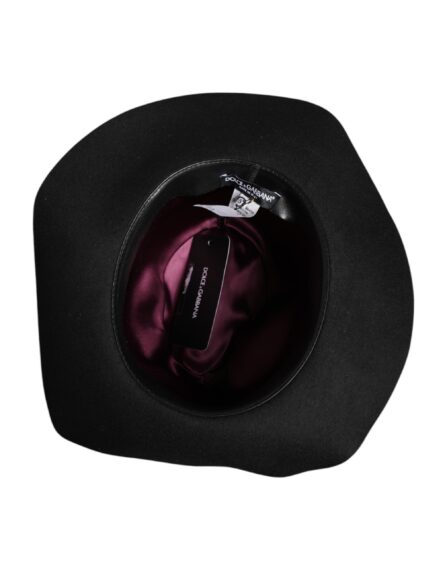 Black Wide Brim Trilby Fedora Hat - Image 6